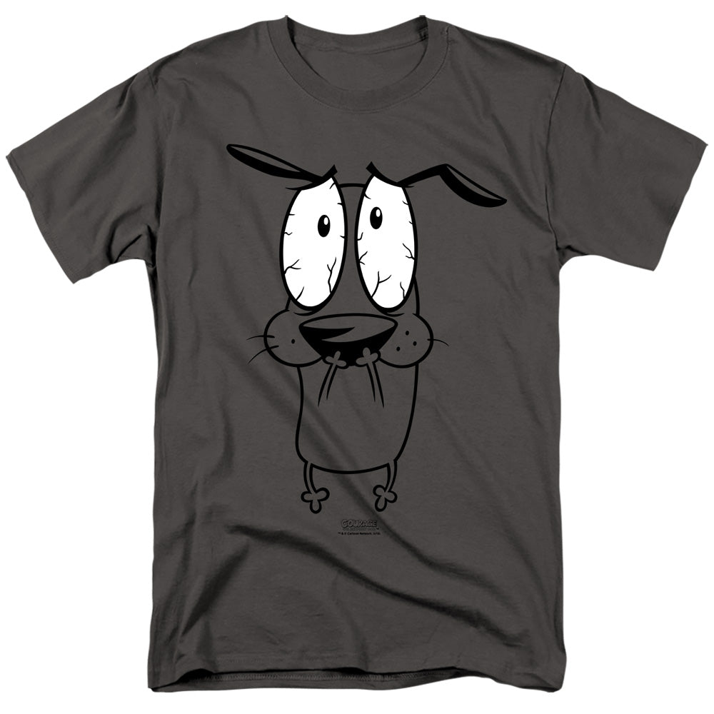 Courage The Cowardly Dog Scared Mens T Shirt Charcoal Officially Licensed