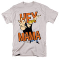 Johnny Bravo Hey Mama Mens T Shirt Silver Officially Licensed