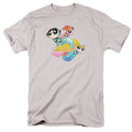 Powerpuff Girls Spiral Streaks Mens T Shirt Silver Officially Licensed