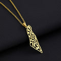 Palestine Map Pendant Necklace Universal Geometric Shape for Men and Women