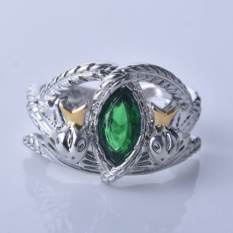 Plated with s925 Silver Mighty Ring, Aragon Ring, Barakh Ring, European and American Ins Two tone Ring