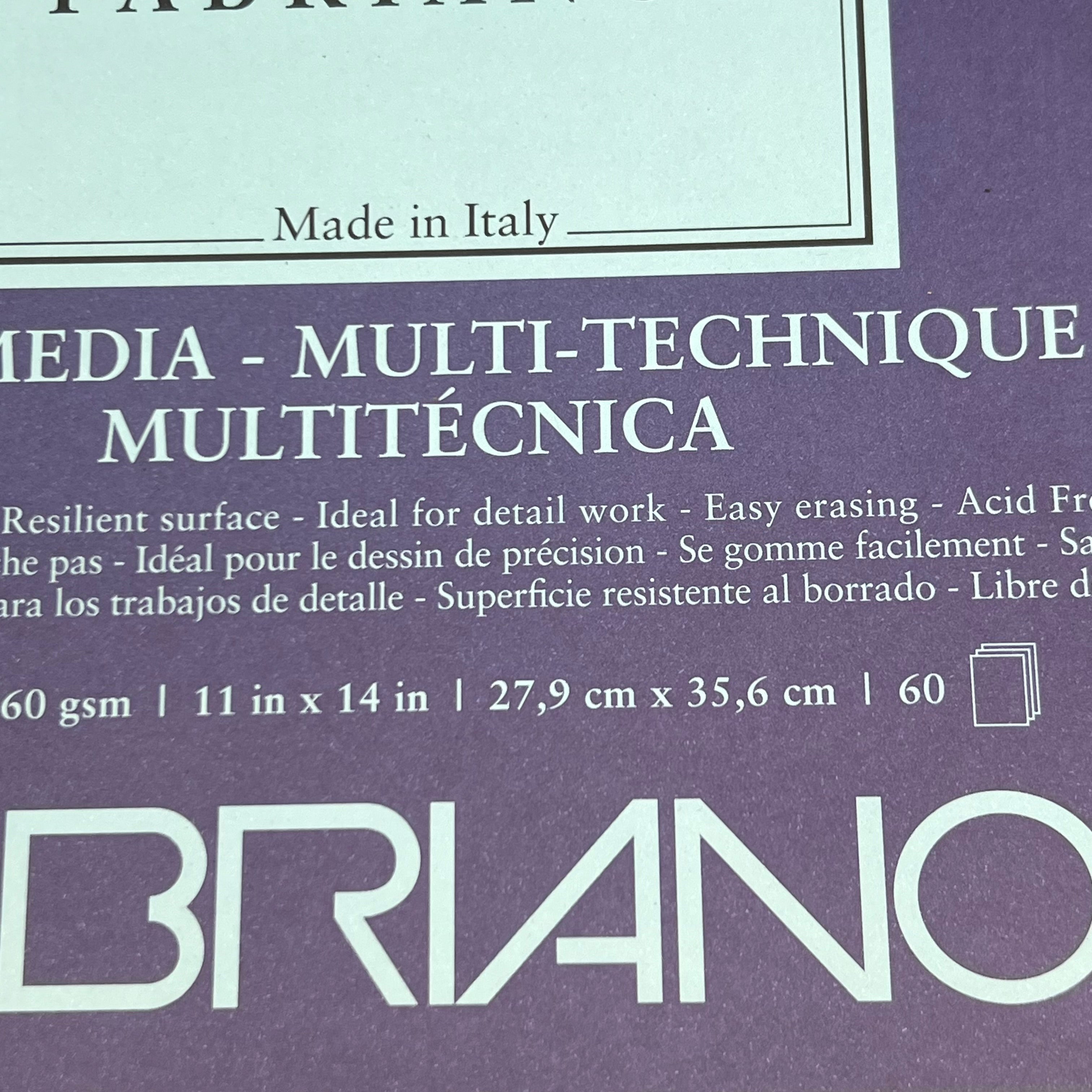 FABRIANO I264 (5 PACK, 60 Each) 11" x 14" Mix Media - Multi -Technique Paper