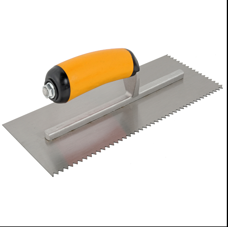 High quality stainless steel V-groove shovel, 28Cm x 11.5 Cm, perfect for buckets, slate, plaster, concrete, curved handles, hig