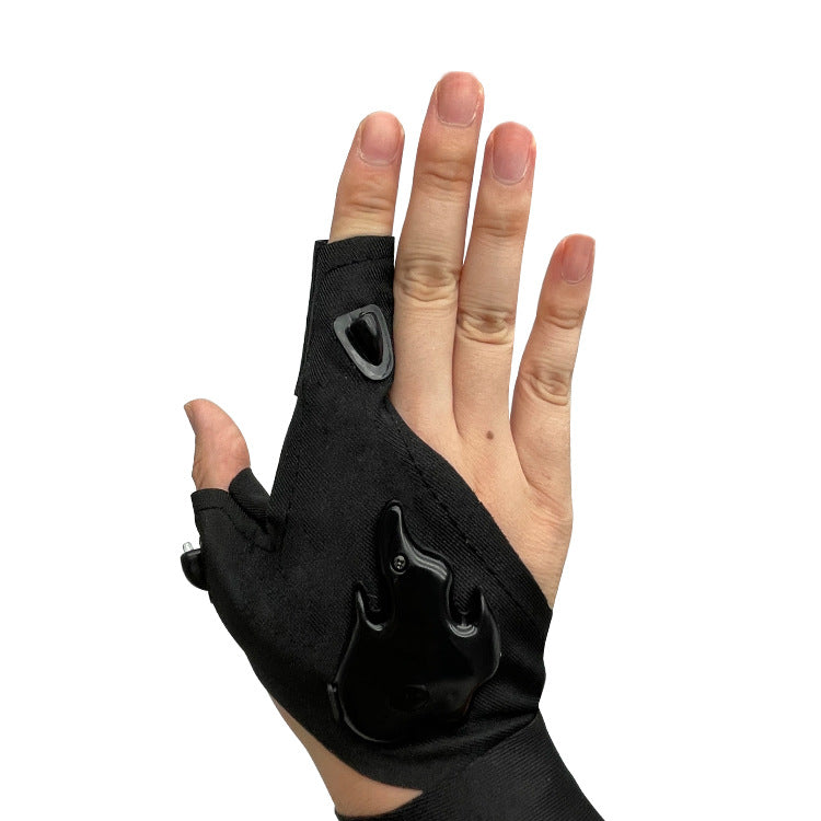 LED rechargeable fishing gloves with high elasticity, anti slip repair, lighting, luminous finger cots