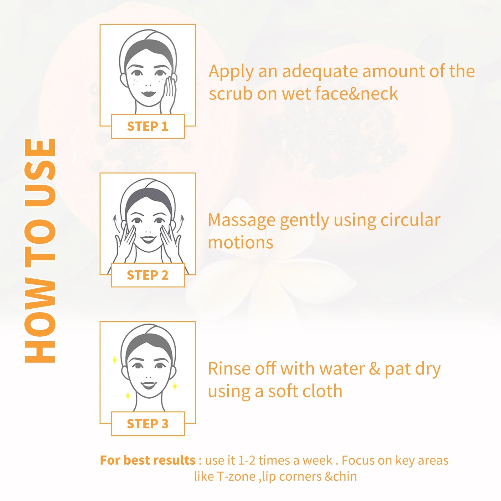 Papaya Exfoliating Gel, Moisturizing Skin With Gentle Cleansing Keratin Brightening Gel