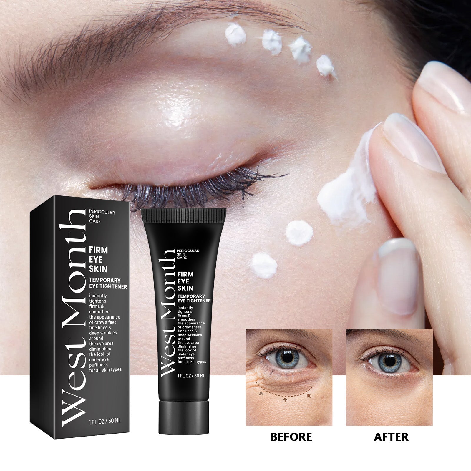 Temporary Eye Tightener, Dilute Fine Lines Eye Bag Dark Circle Law Grain Crow's Feet Moisturize Eye Skin
