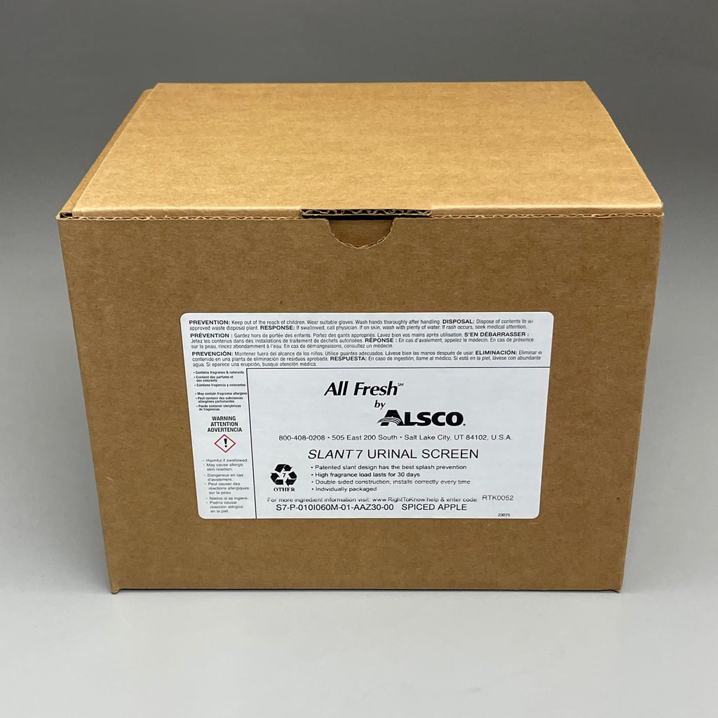 ALSCO 10-PACK! All Fresh Slant7 Urinal Screen Spiced Apple Round 8" Pink RTK0052