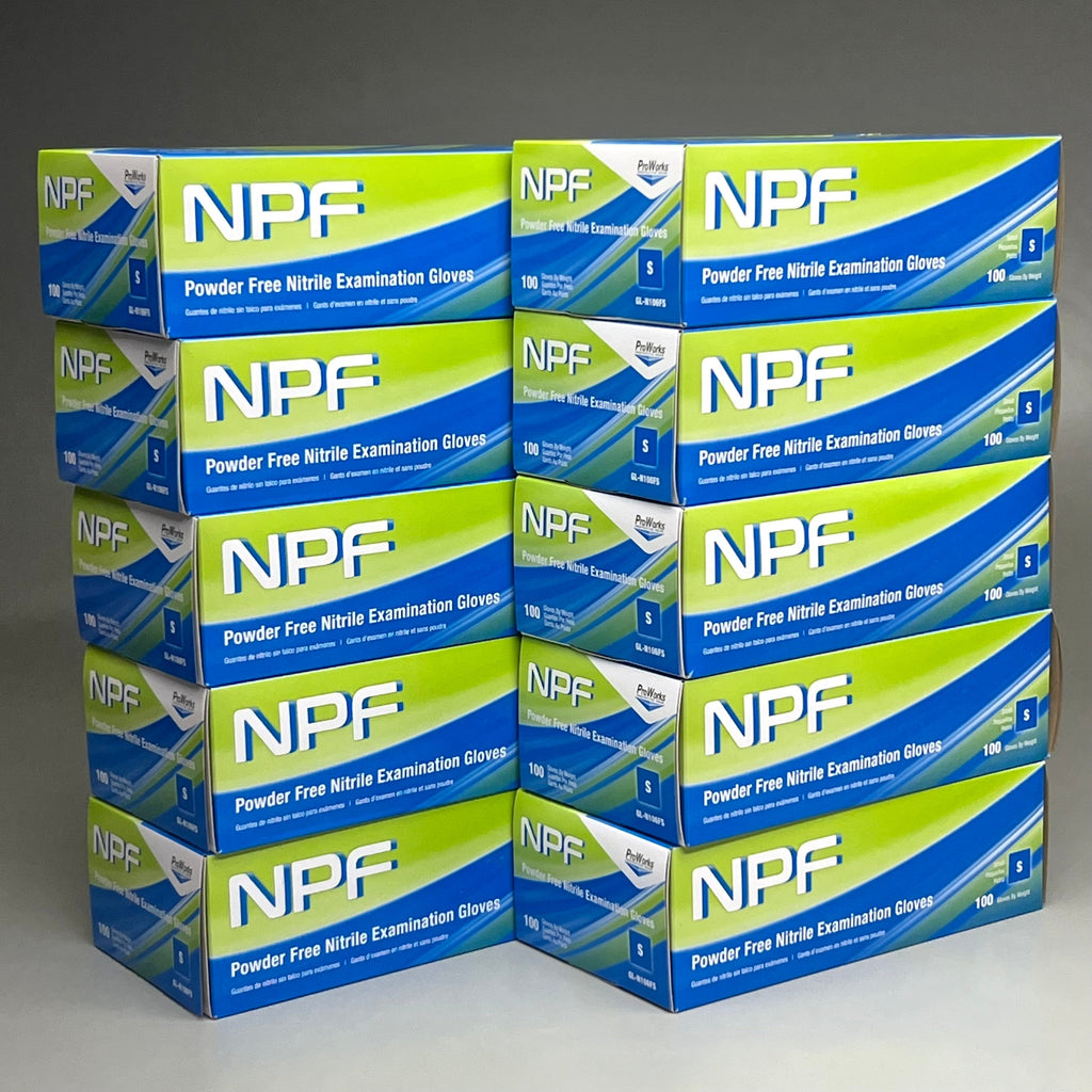 HOSPECO NPF (1,000 PACK) Nitrile Powder Free Exam Gloves Sz S Blue GL-N106FS