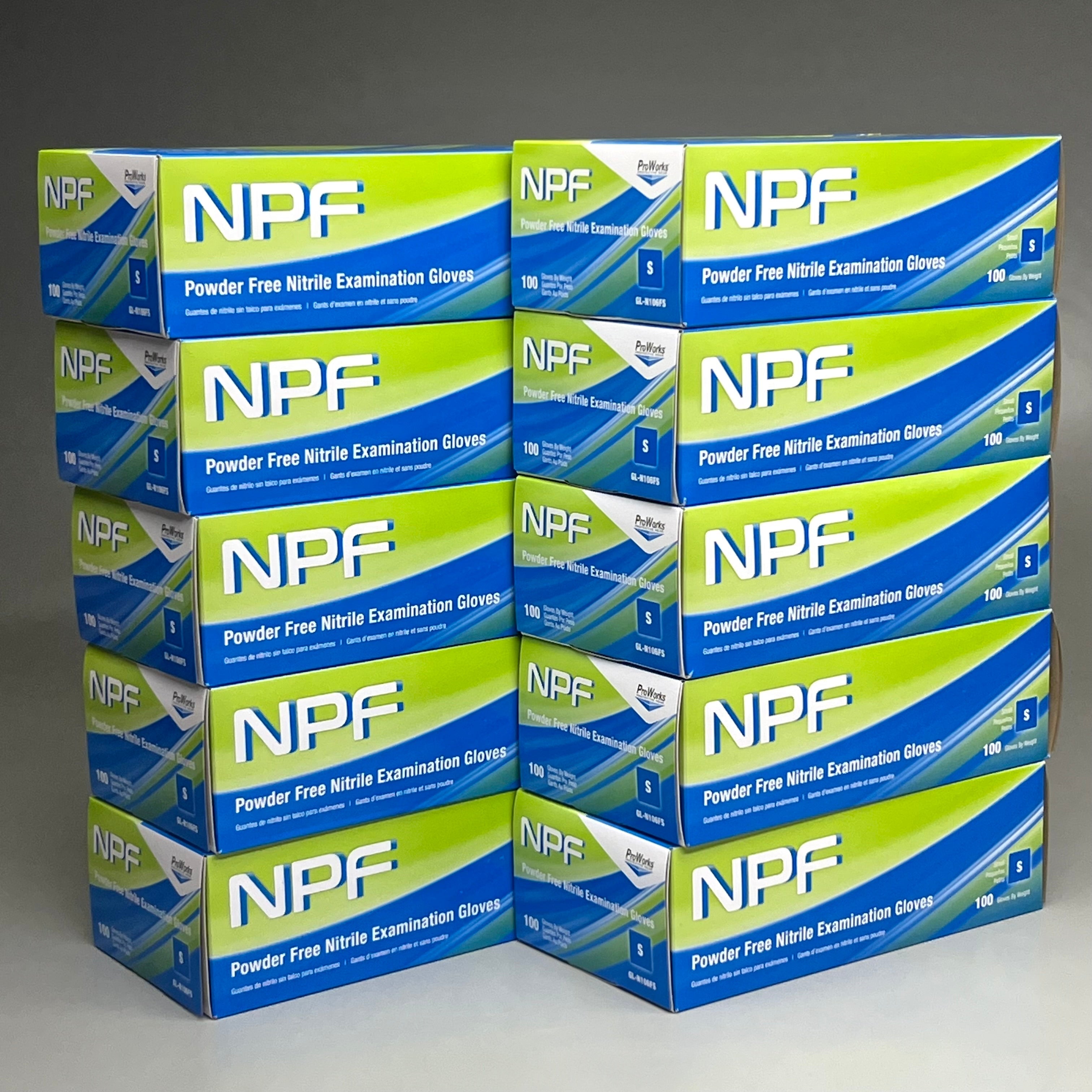 HOSPECO NPF (1,000 PACK) Nitrile Powder Free Exam Gloves Sz S Blue GL-N106FS