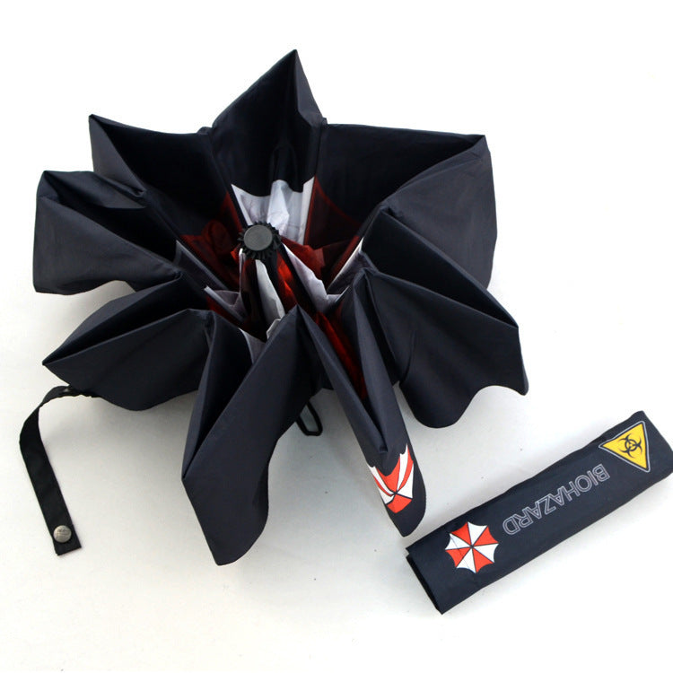 Creative Folding Sunny Umbrella Biochemical Crisis Triple Fold Sunshade Umbrella Rain and Rain dual-use