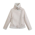 Fashionable and versatile zipper belt with loose casual long sleeved cotton jacket