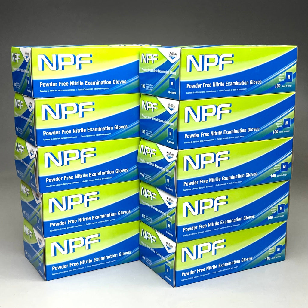 HOSPECO NPF (1,000 PACK) Nitrile Powder Free Exam Gloves Sz M Blue GL-N106FM