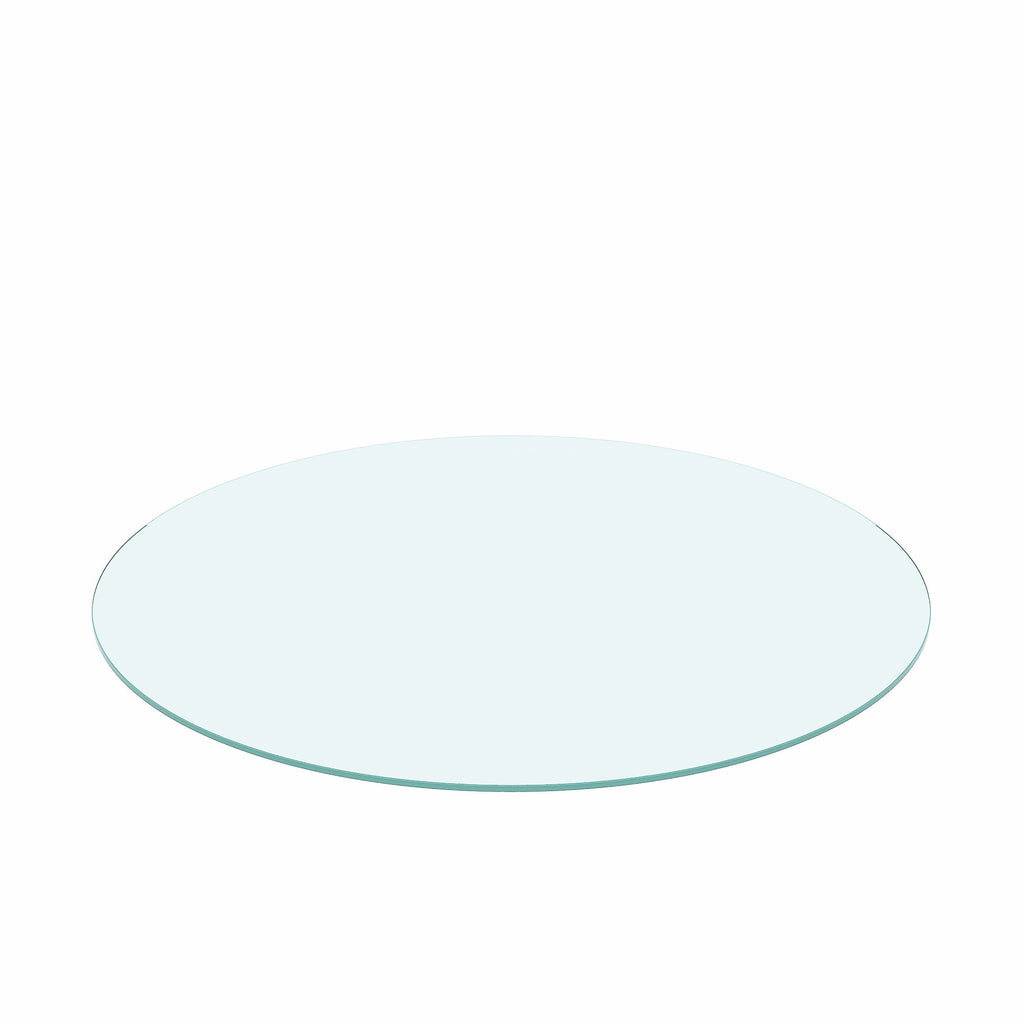 36" Inch Round Tempered Glass Table Top Clear Glass 1/4" Inch Thick Flat Polished Edge