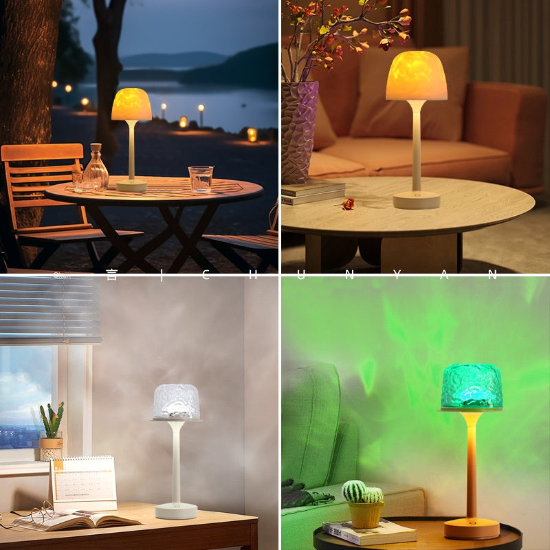 Chunyan High-Base Ripple Atmosphere Table Lamp, Romantic Mood Gift, Projector Remote Control Night Light, Couple Gift