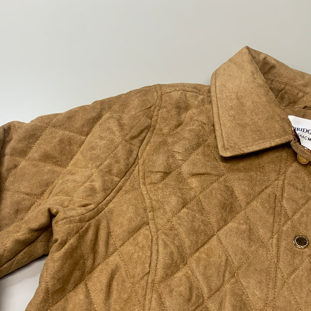BRIDGE HAMPTON ISSAC MIZRAHI LIVE! Faux Suede Coat Full Snap Up Toffee Size 5X