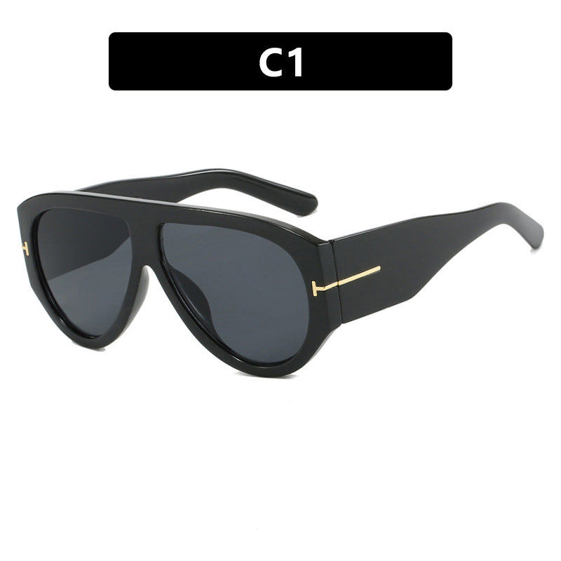 T-shaped large frame sunglasses, pilot's toad fashion cross-border sunglasses, personalized women's sunglasses