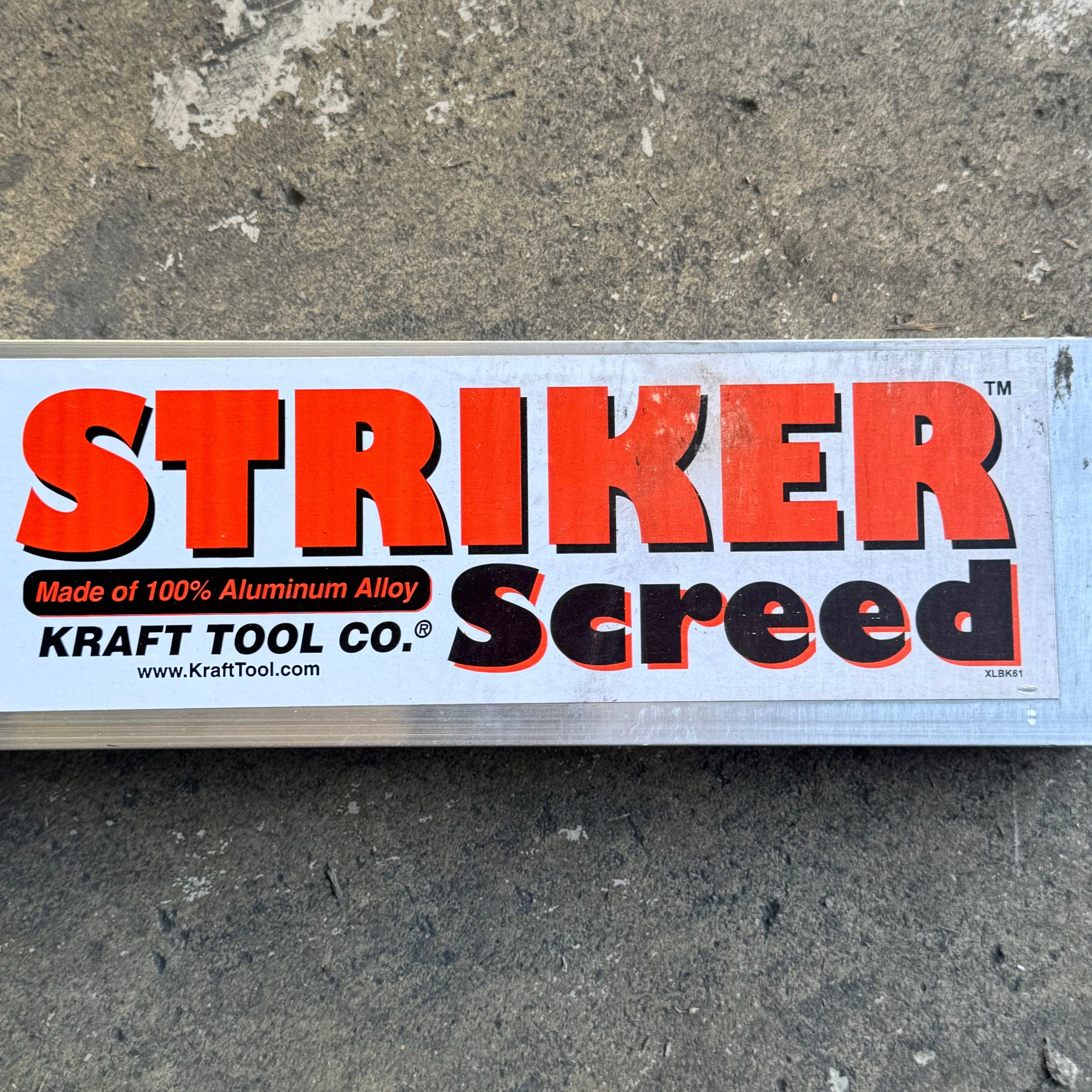 KRAFT TOOL CO. ALUMINUM Screed 192”x1 1/2”x3 1/2” CC616AL