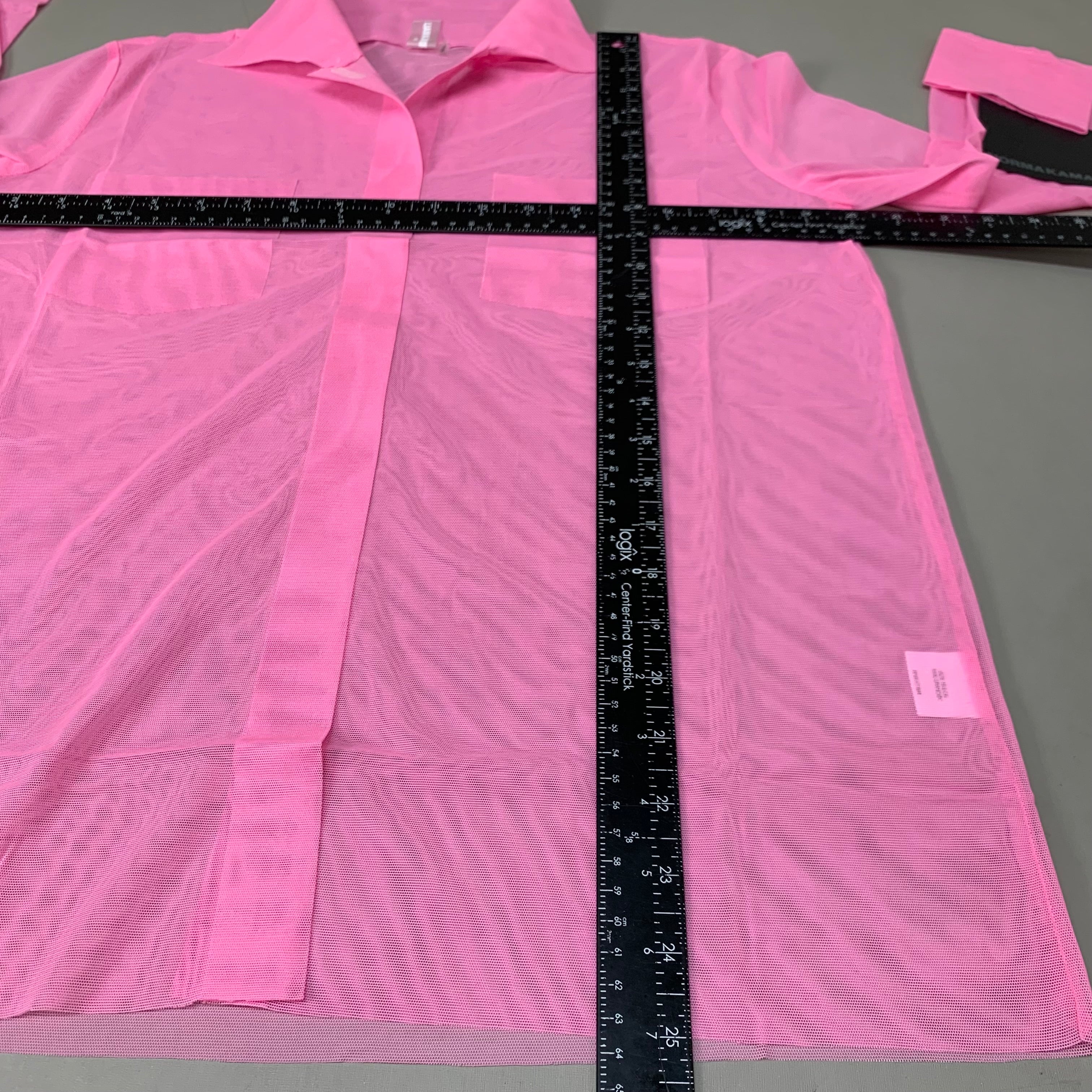 NORMA KAMALI Nk Shirt w/ Faux Pockets Sz XS/34 Candy Pink ST1236MS963966