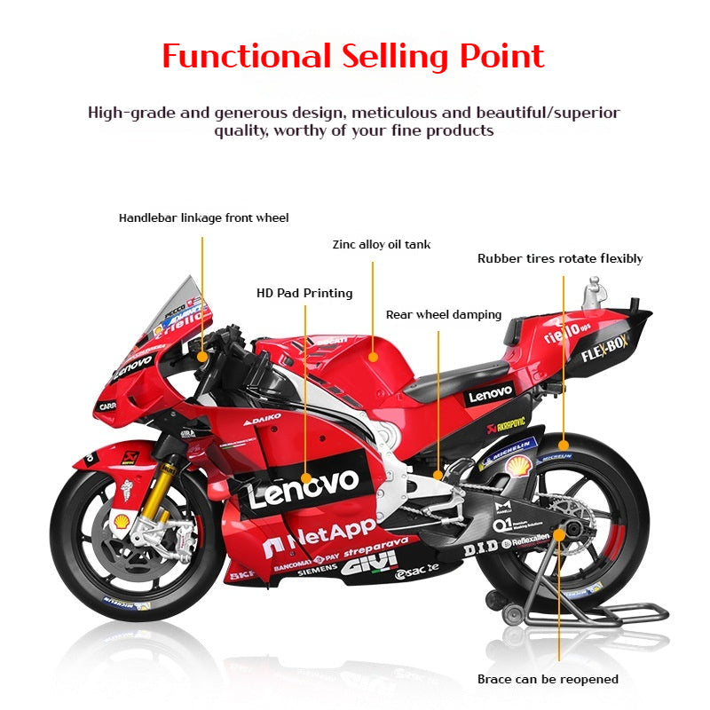 Meichi Figure 1:6 Ducati Grand Motorcycle Simulation Alloy Motorcycle Racing Ornament Toy Model