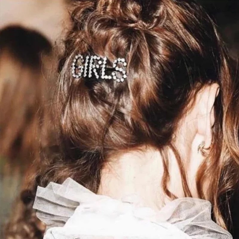 1PC Bling Letter Hairpins Headwear for Women Girls Hair Clips Pins Barrette Tools Hair Accessories