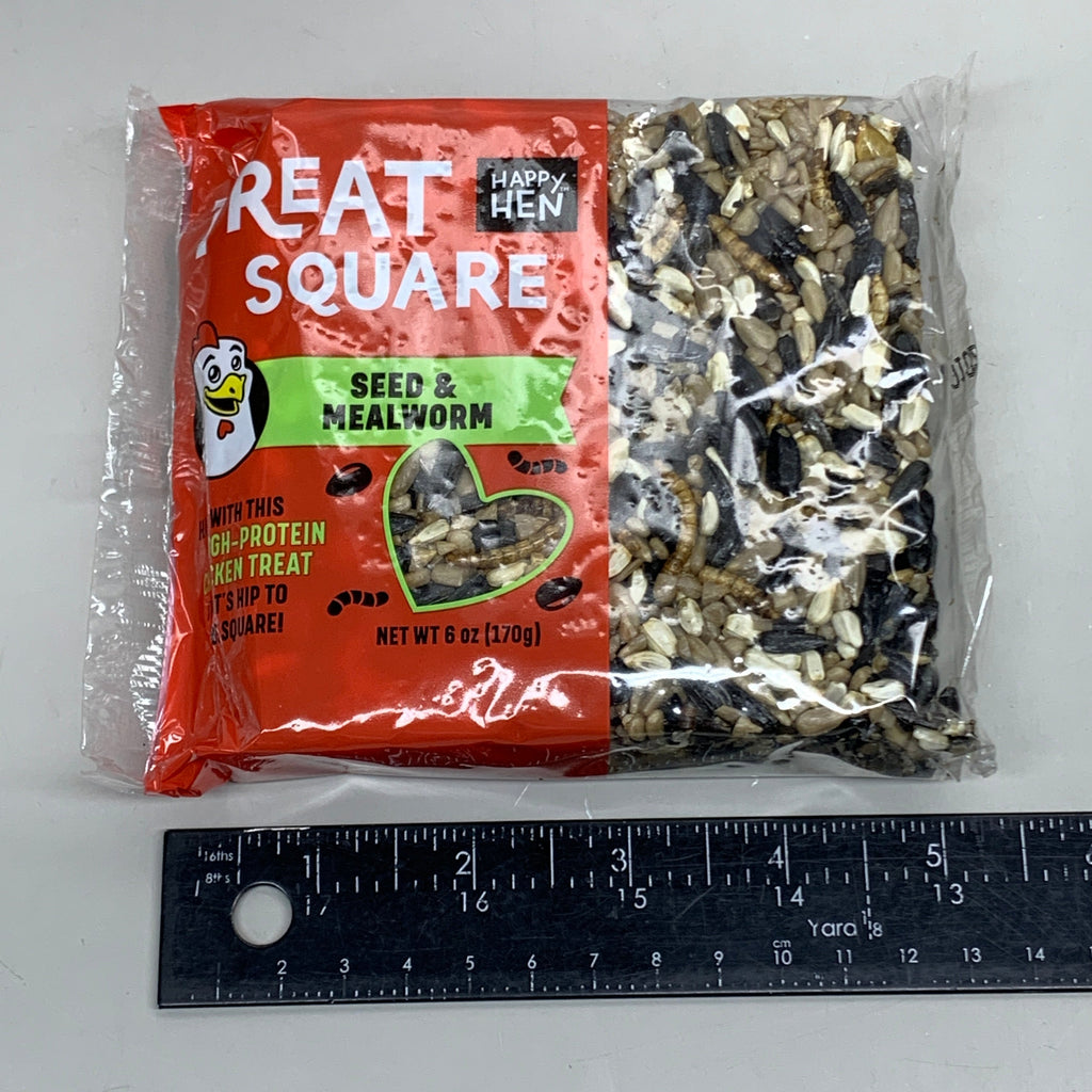 HAPPY HEN (3 PACK) Treat Square Mealworm & Seed 6 oz 855297003407