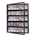 Large Sports Card Display Cases. Wooden, UV - protected acrylic fronts. For football, basketball, hockey cards.