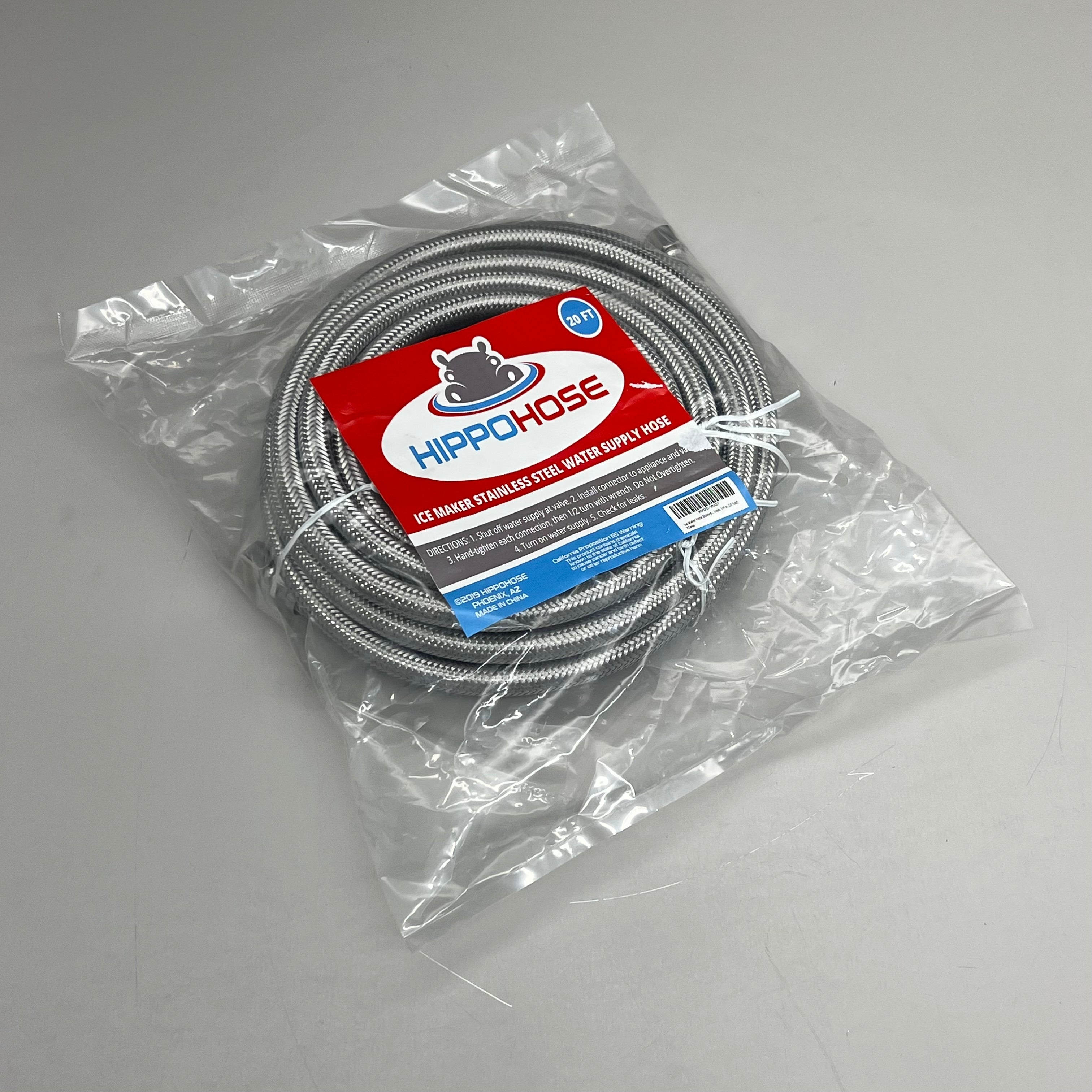HIPPOHOSE Ice Maker Stainless Steel water Supply Hose 1/4" 20ft X002GY8VG