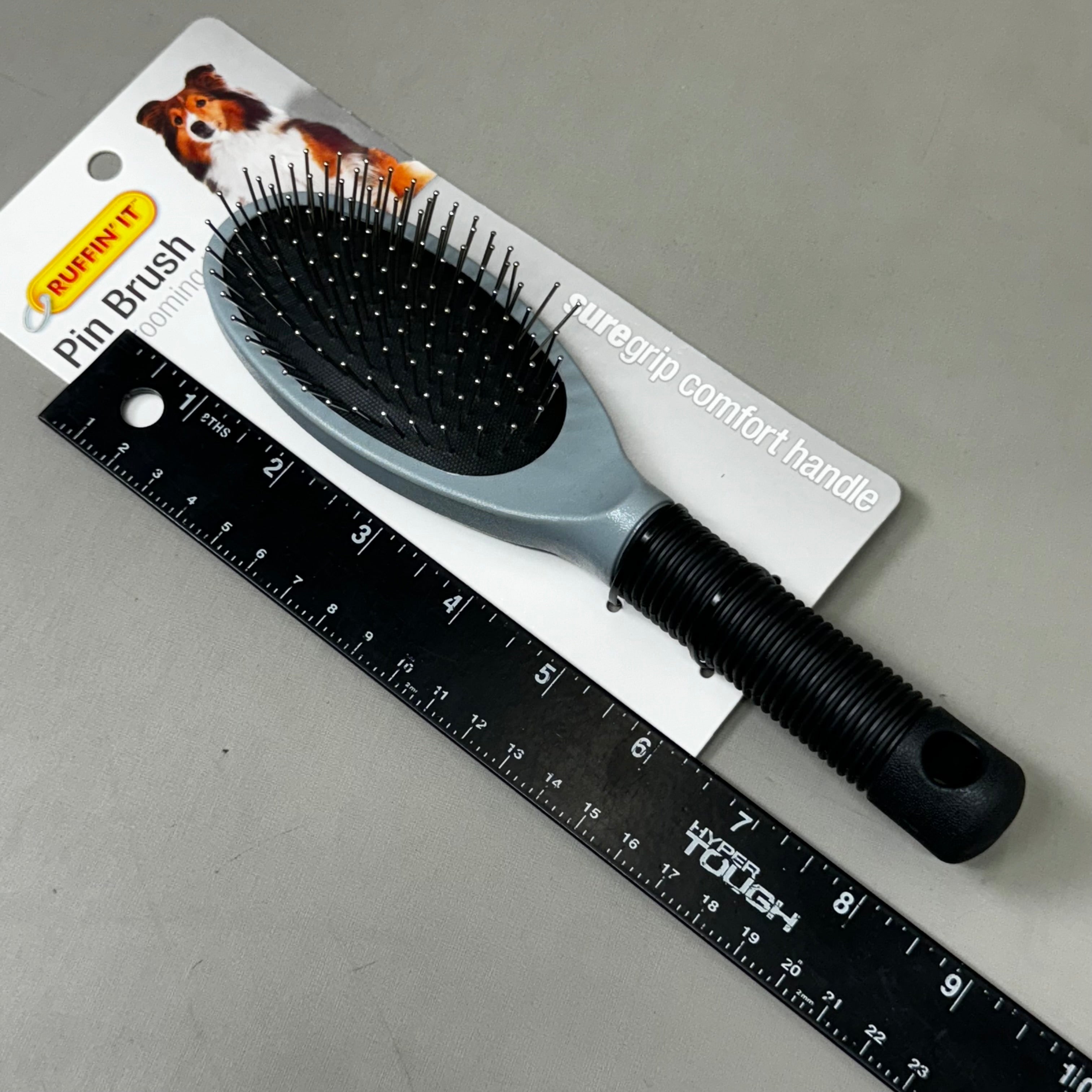 RUFFIN' IT (2 PACK!) Pin Brush Pet Grooming Brush Supergrip Comfort Handle 8 1/2" 19722