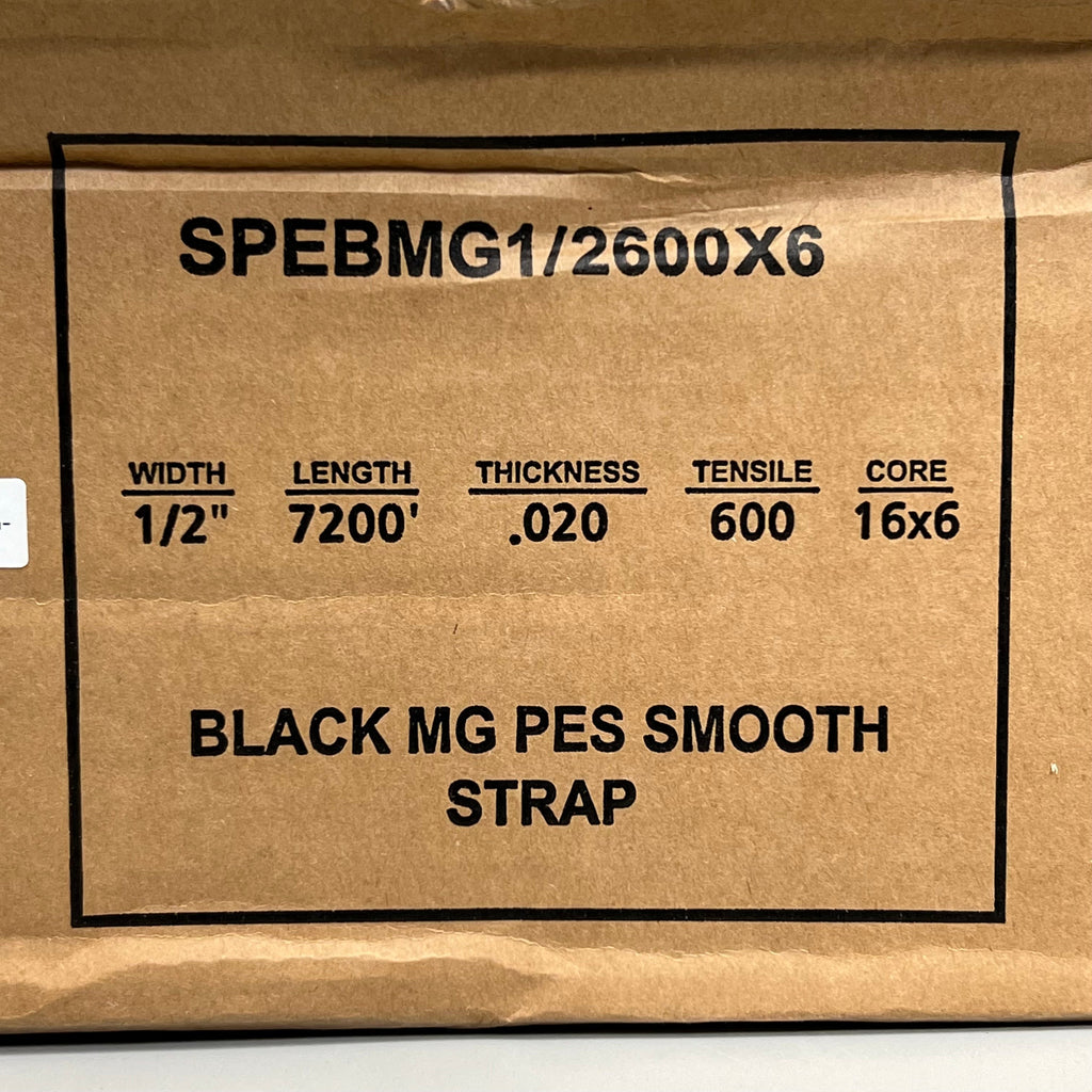 SECURE LOAD STRAPS Smooth Waxed MG Polyester Strapping  1/2" x .020 x 7200' BLACK