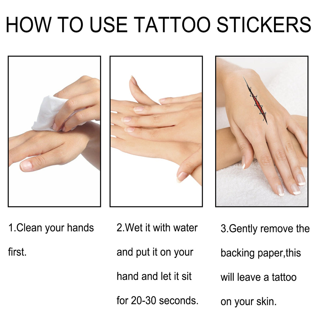 Halloween Tattoo Stickers, Halloween Horror Party Party Makeup Decorative Mouth Tattoo Stickers