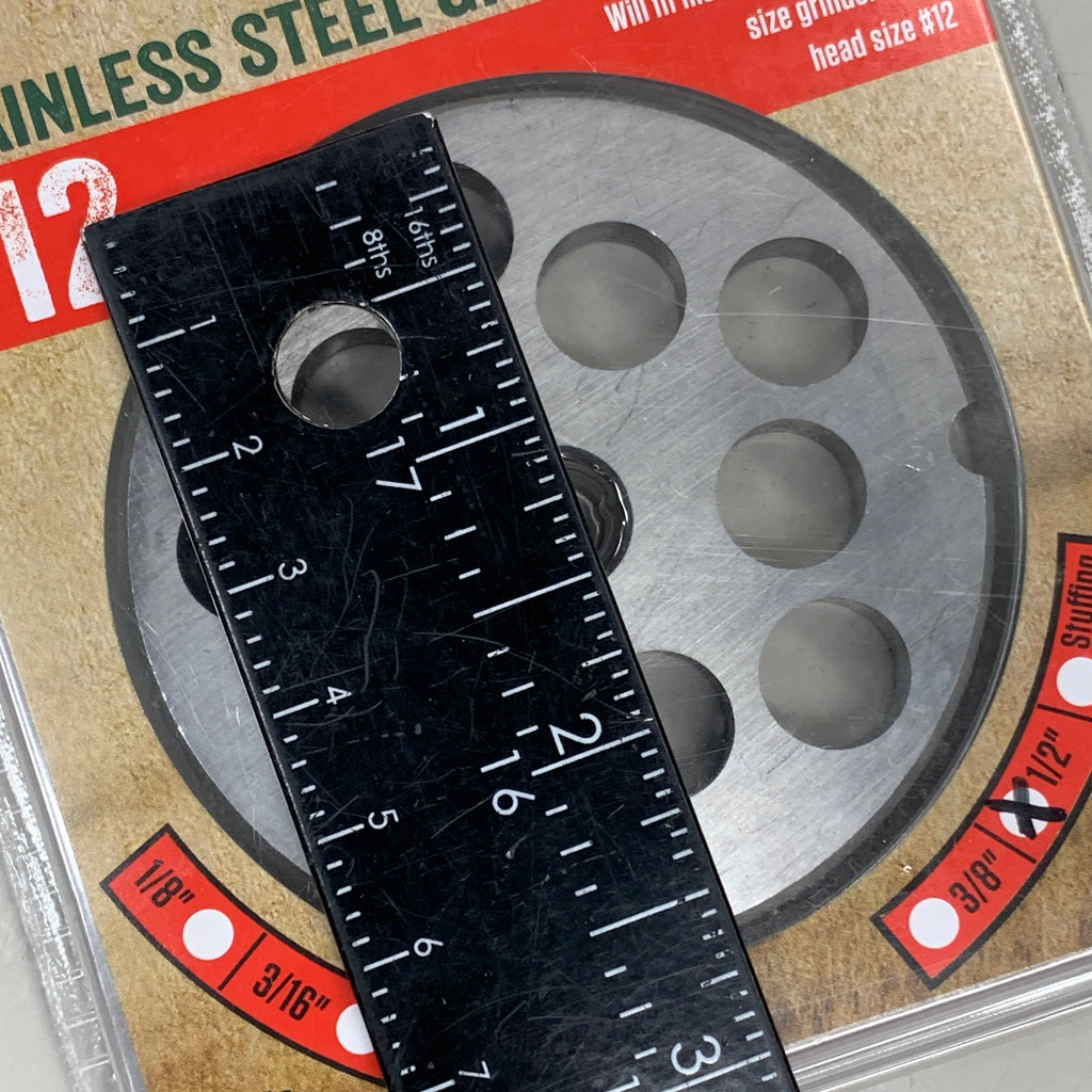 LEM Grinder Plate 12mm #12 (1/2") 2-3/4" Plate Diameter Stainless Steel 476SS