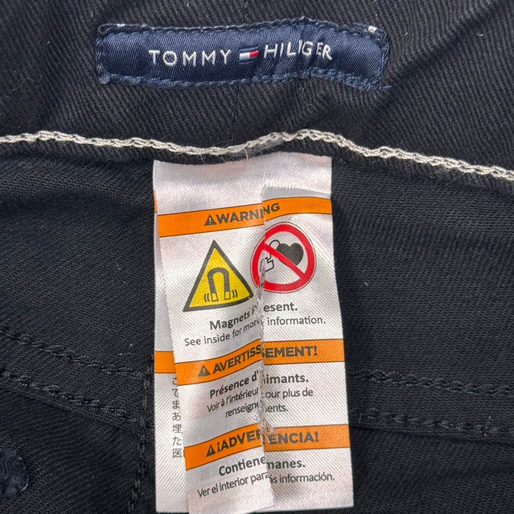 TOMMY HILFIGER JEANS Slim Bermuda Shorts Women's SZ 8 Waist 29 Black Magnet / Velcro Fly