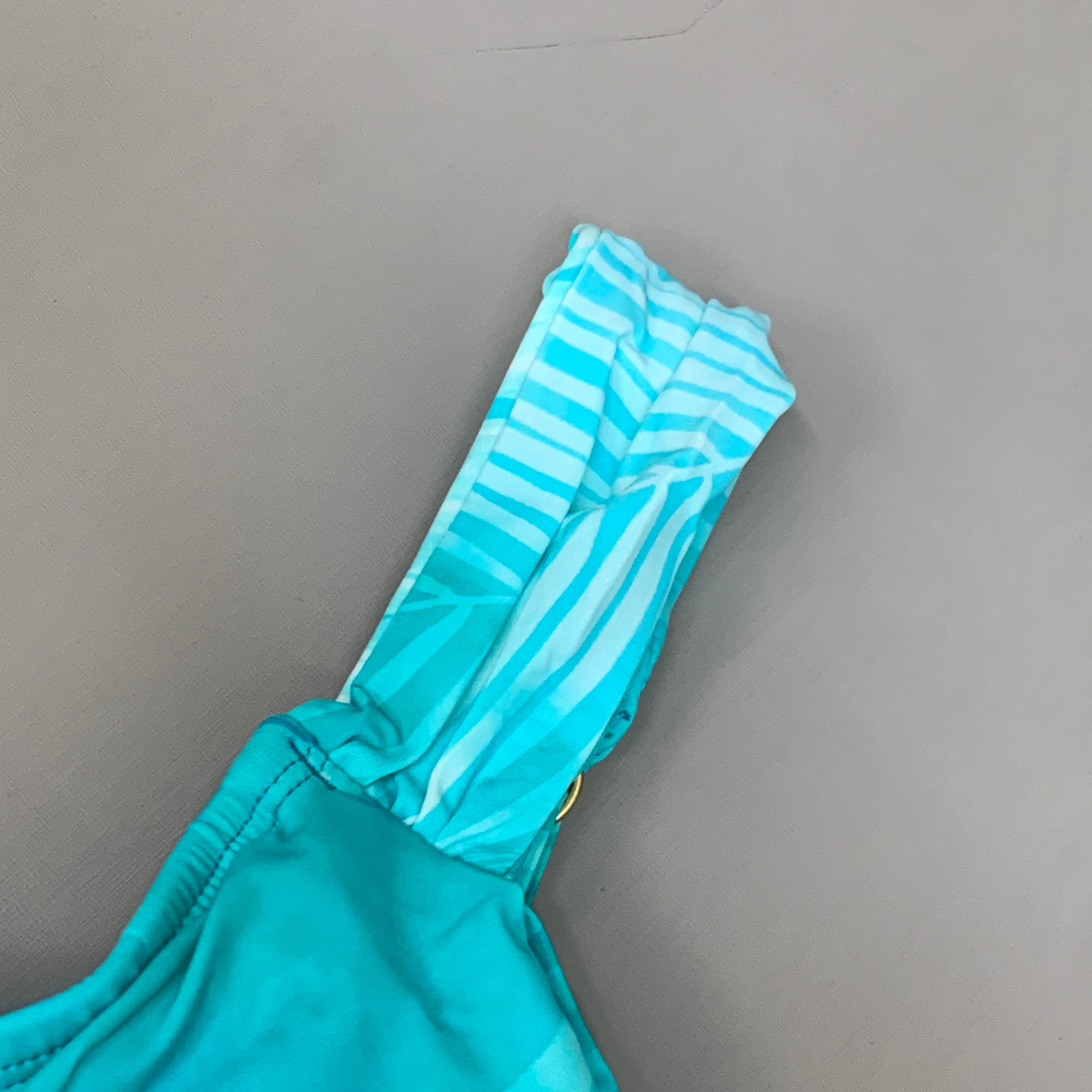JANTZEN Womens Bathing Suit Patterned One Piece Sz-4 Ideal Teal JZ22705M