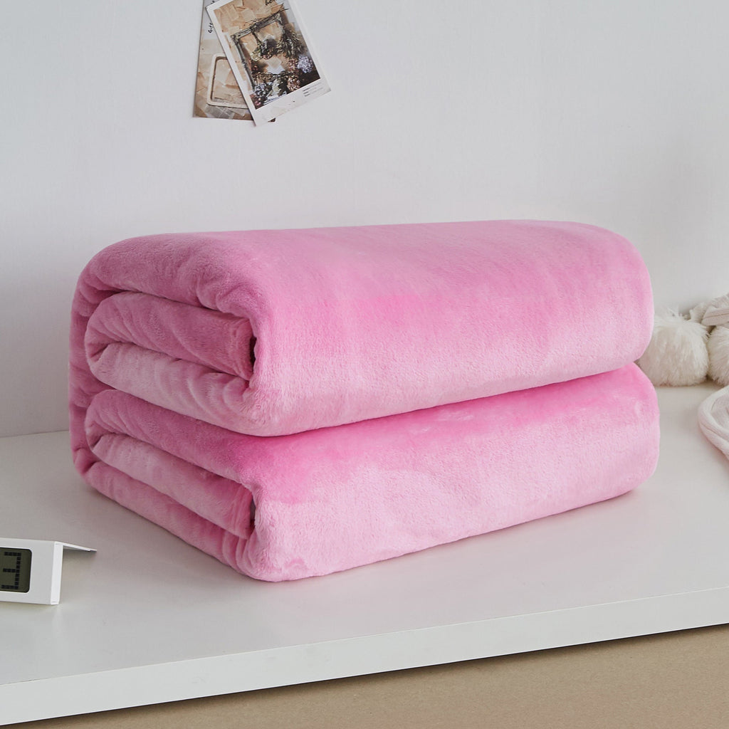Thick blanket, solid color blanket, single-layer nap, coral fleece blanket, winter flannel blanket
