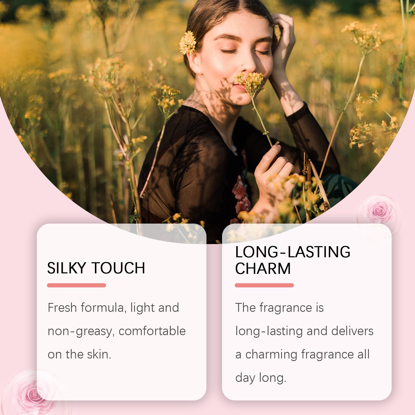 Roxelis Peony Fragrance For Women, Lasting Light Fragrance Fresh Floral Peony Charm Rose Fragrance Perfume