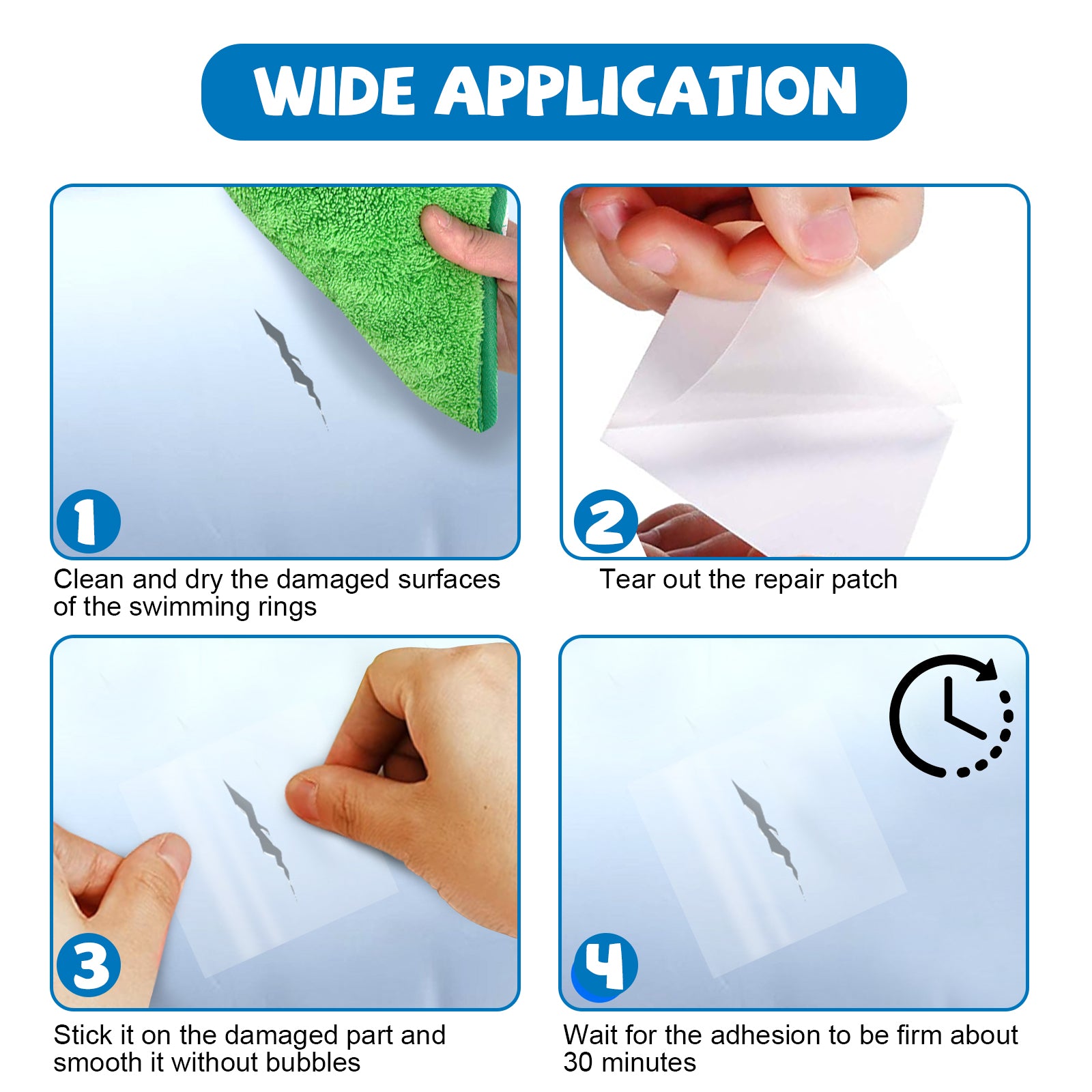 Swimming Ring Repair Repair Kit Self-Adhesive Lining Patch Swimming Ring Inflatable Pontoon Waterproof Seal