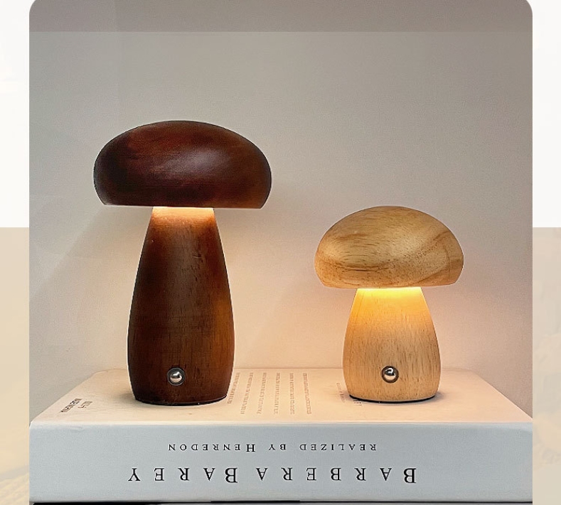 Mushroom lamp, LED charging night light, creative desk lamp, bedroom minimalist touch switch, ambient light, gift