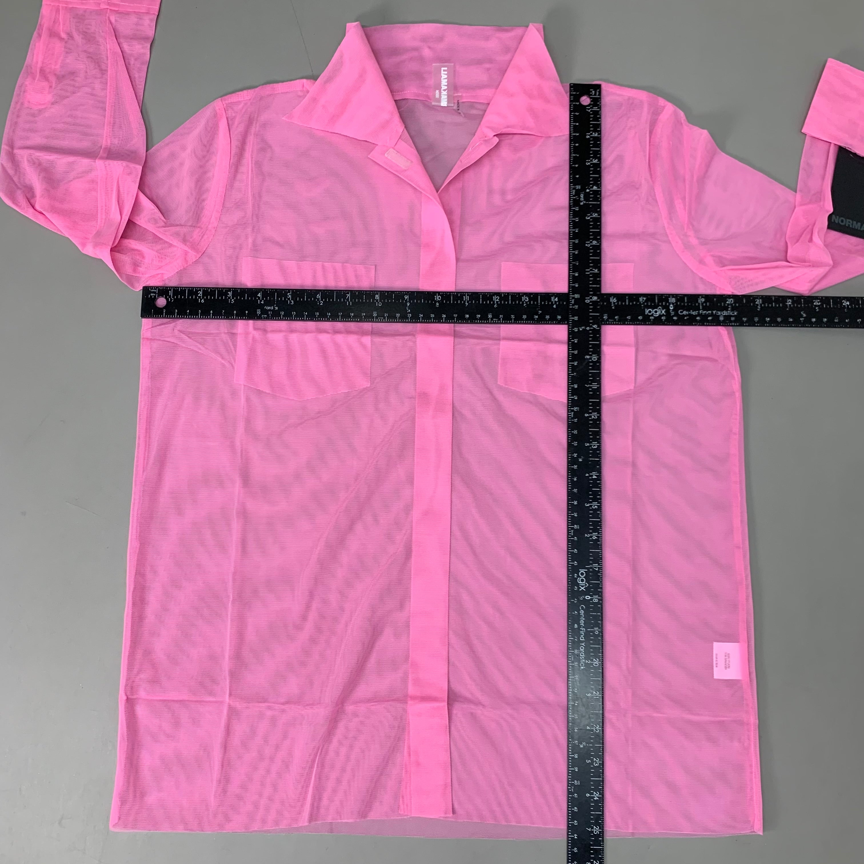 NORMA KAMALI Nk Shirt w/ Faux Pockets Sz XS/34 Candy Pink ST1236MS963966