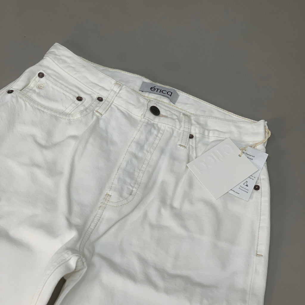 ETICA Tyler High Waist Straight Leg Ankle jeans Vintage White Size 27 EW180114A