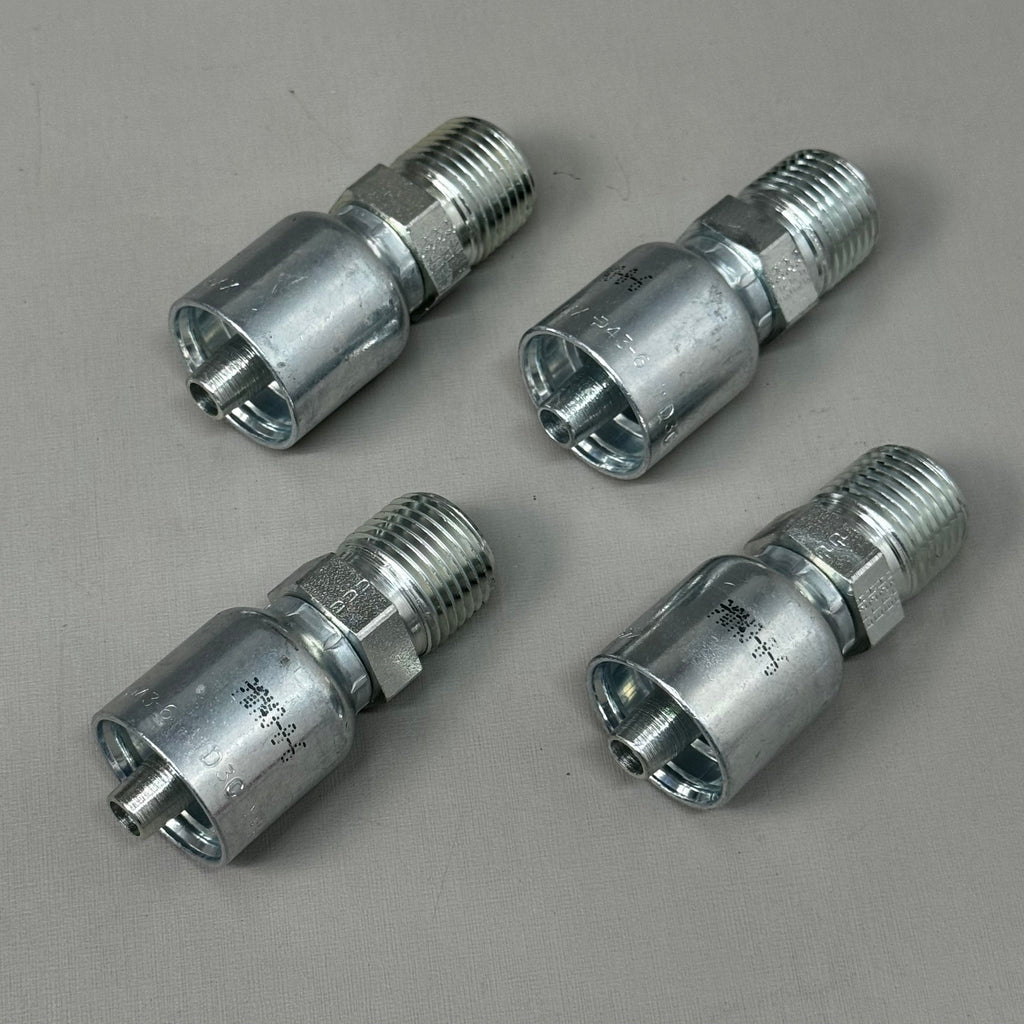 PARKER (4 PACK) Hydraulic Hose 10143-8-6 Male Pipe Rigid 3/8" x 1/2" Steel KP81274