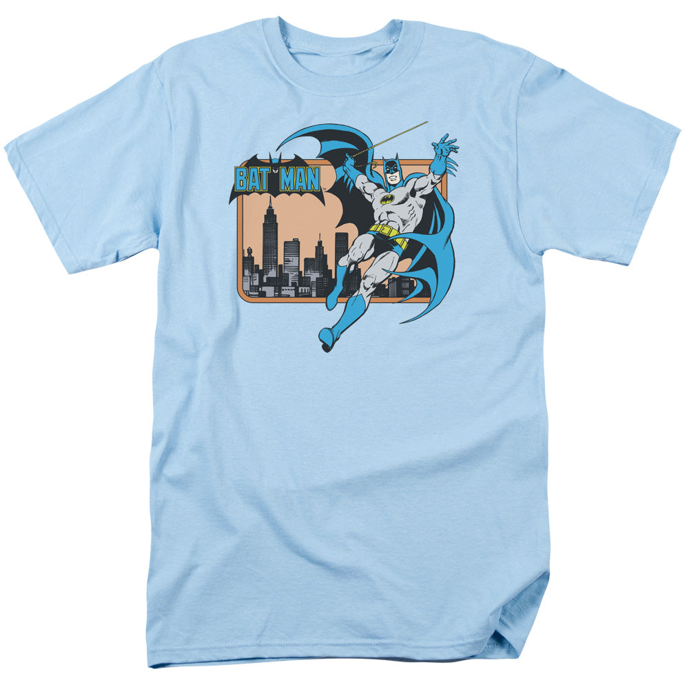 DC Comics Batman in the City Mens T Shirt Light Blue Officially Licensed
