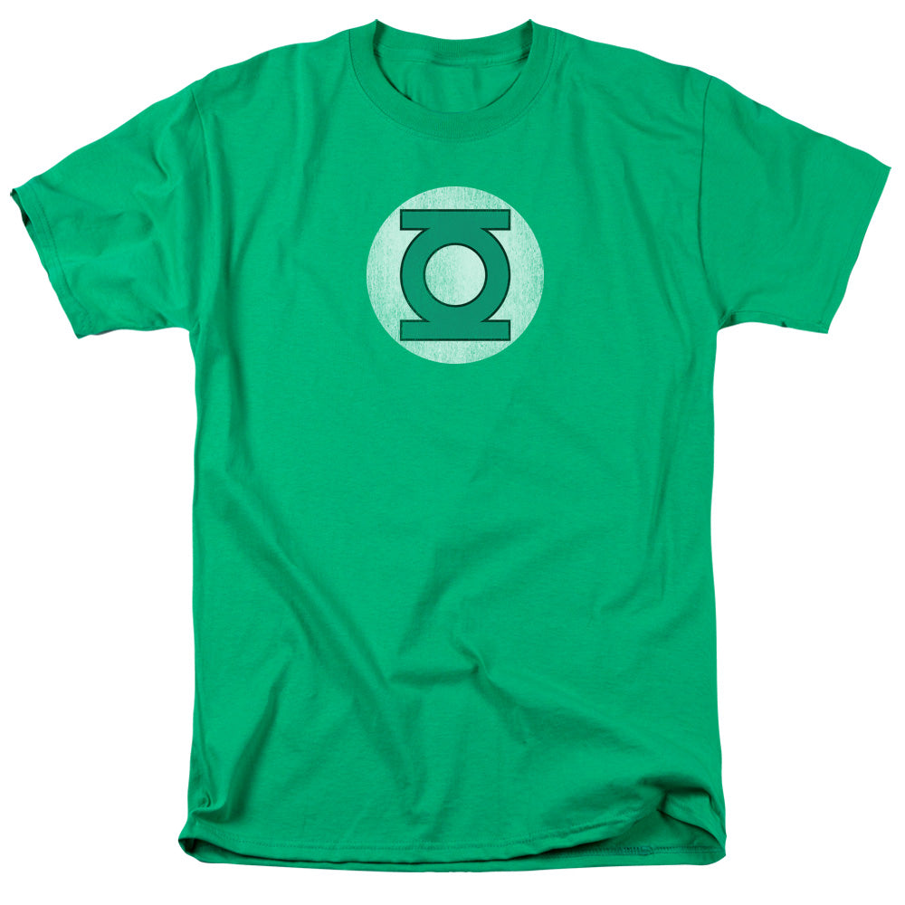 DC Comics Gl Logo Distressed Mens T Shirt Kelly Green Officially Licensed