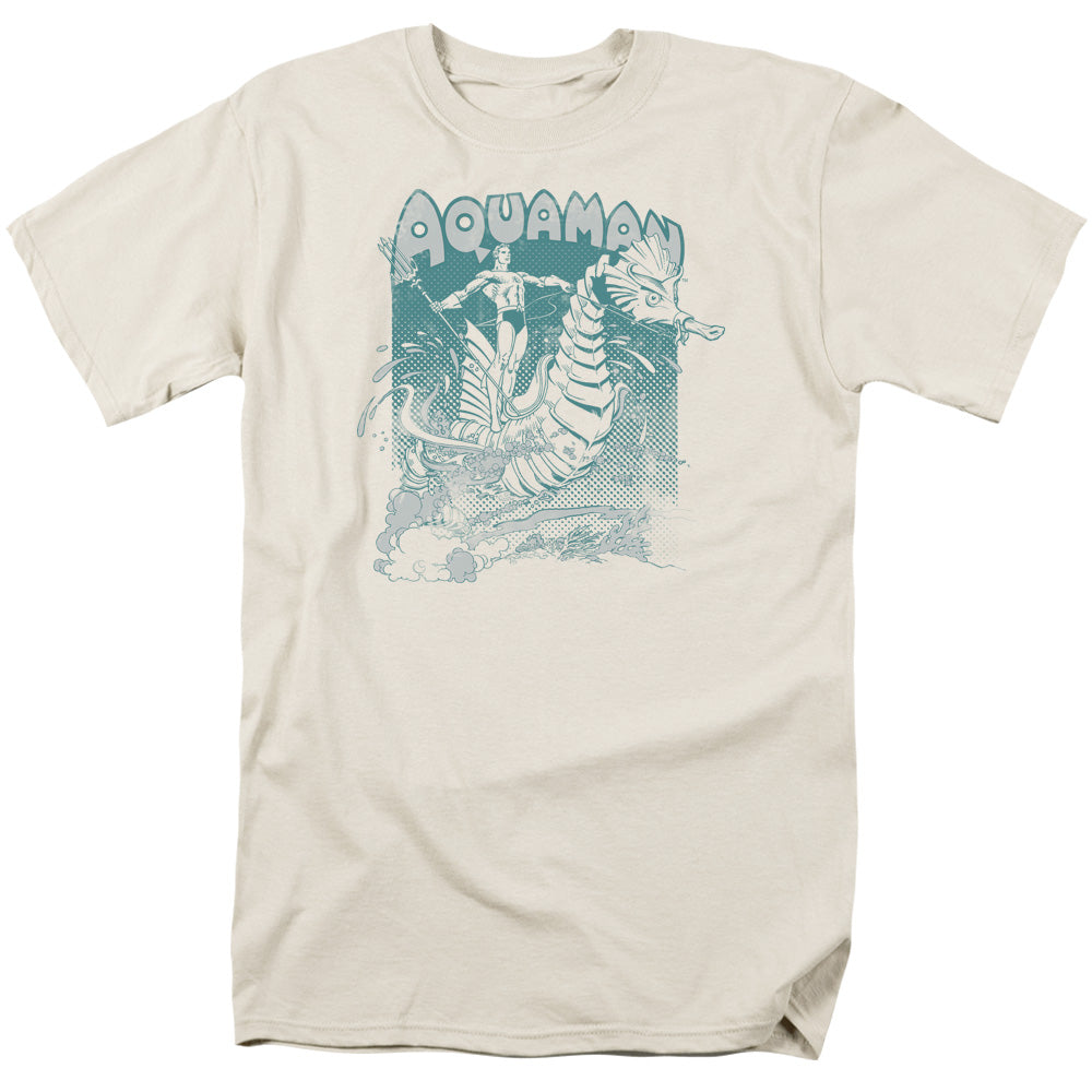DC Comics Catch a Wave Mens T Shirt Cream Officially Licensed