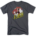 DC Comics Flash Run Flash Run Mens T Shirt Charcoal Officially Licensed