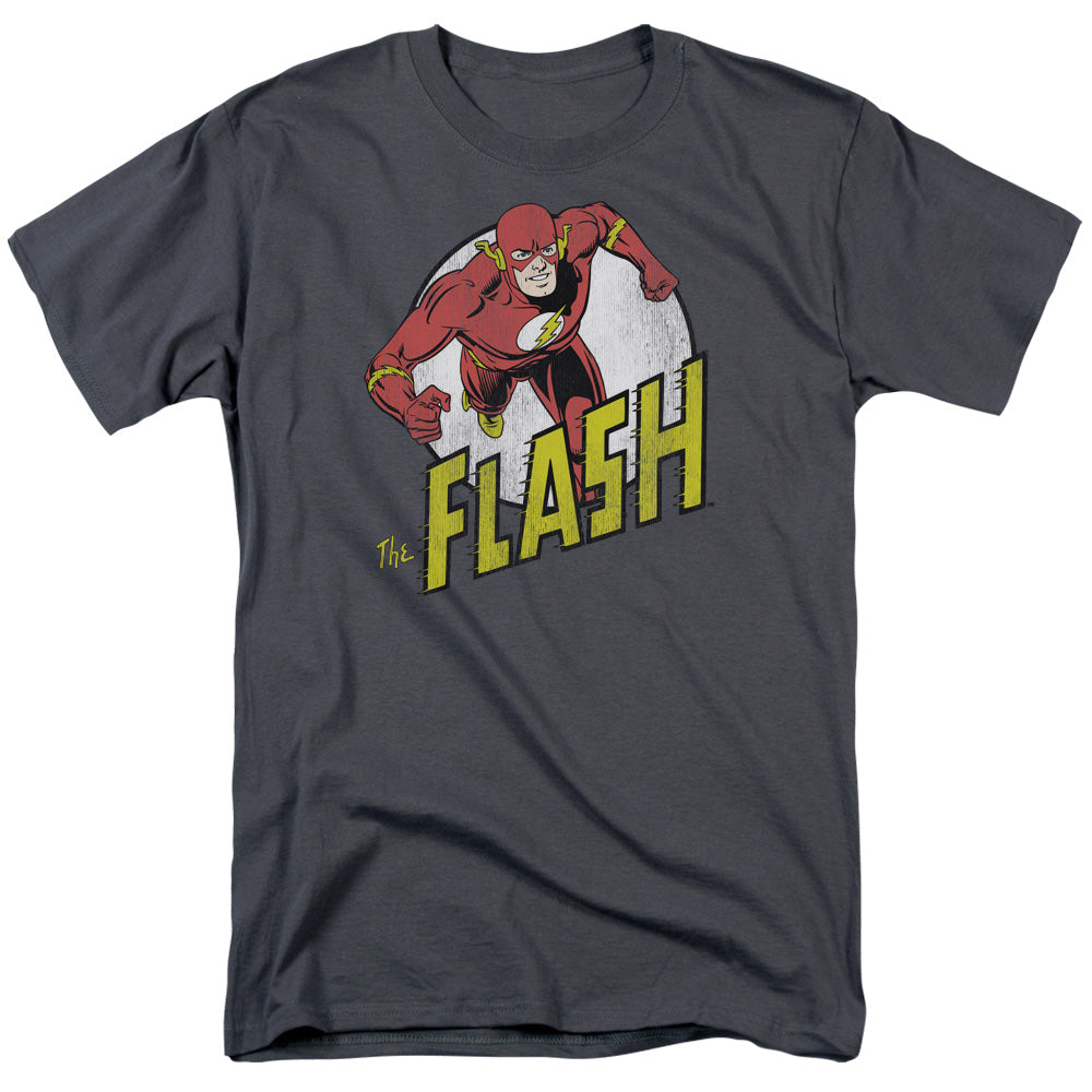 DC Comics Flash Run Flash Run Mens T Shirt Charcoal Officially Licensed