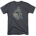 DC Comics Batgirl Biker Mens T Shirt Charcoal Officially Licensed