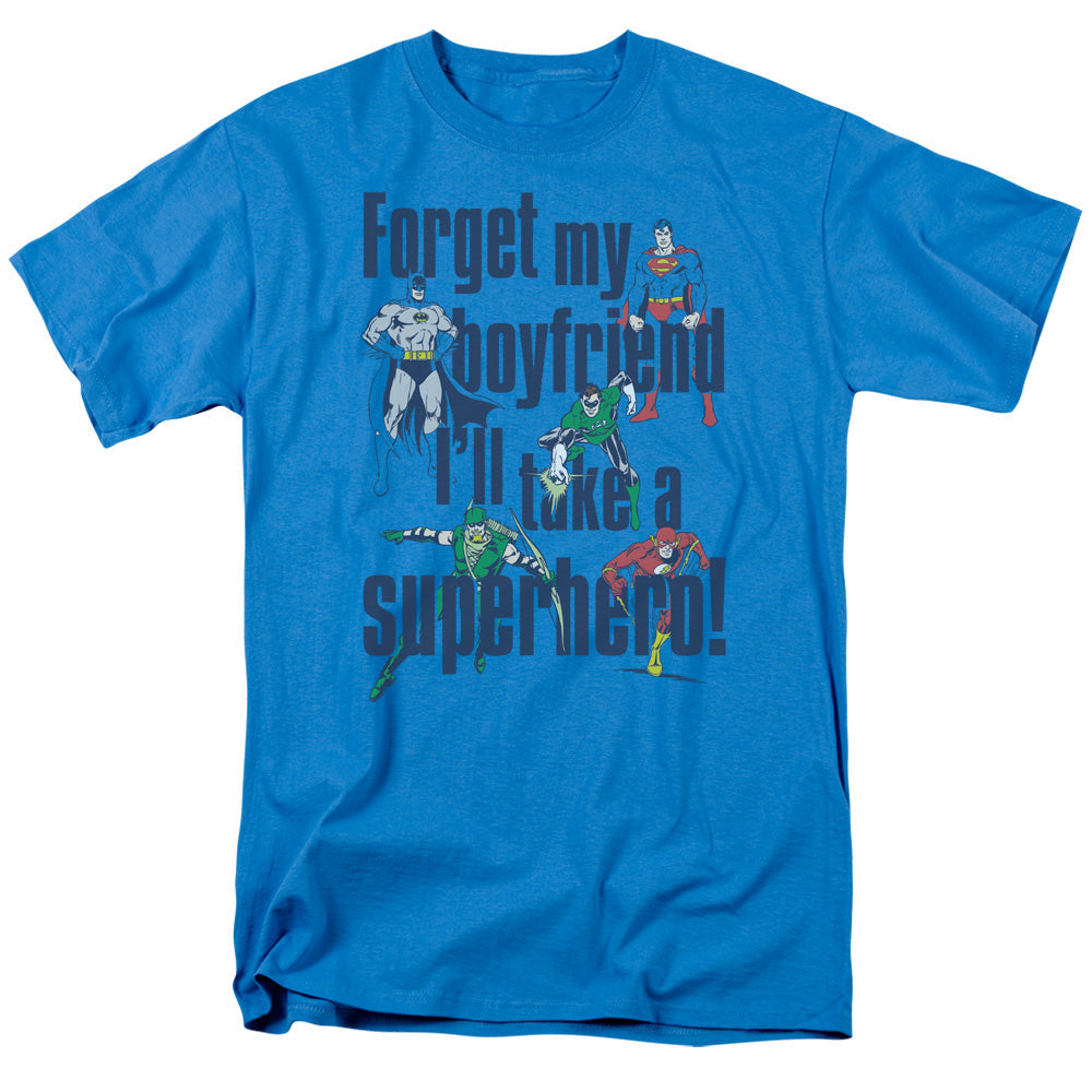 DC Comics Forget My Boyfriend Mens T Shirt Turquoise Officially Licensed