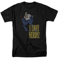 DC Comics I Love Nerds Mens T Shirt Black Officially Licensed