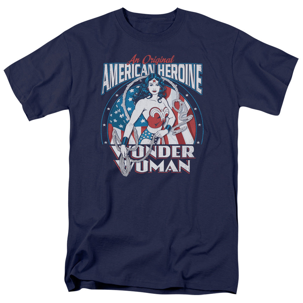 DC Comics American Heroine Mens T Shirt Navy Blue Officially Licensed
