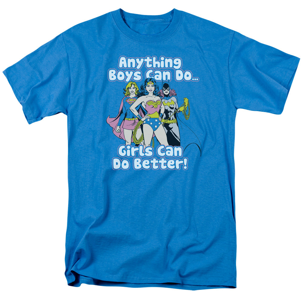 DC Comics Girls Can Do It Better Mens T Shirt Turquoise Officially Licensed
